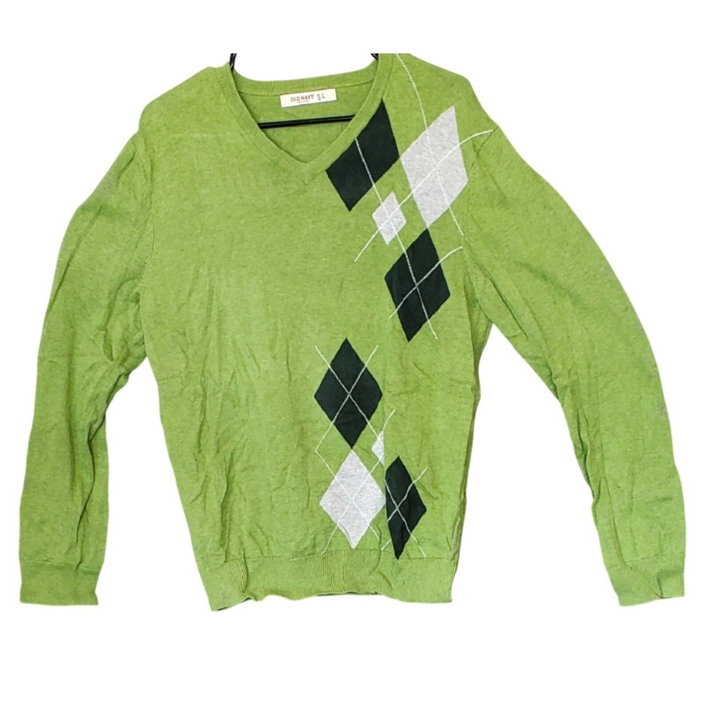Old Navy Mens Sweater Large  Long Sleeve V Neck Knit Pullover‎